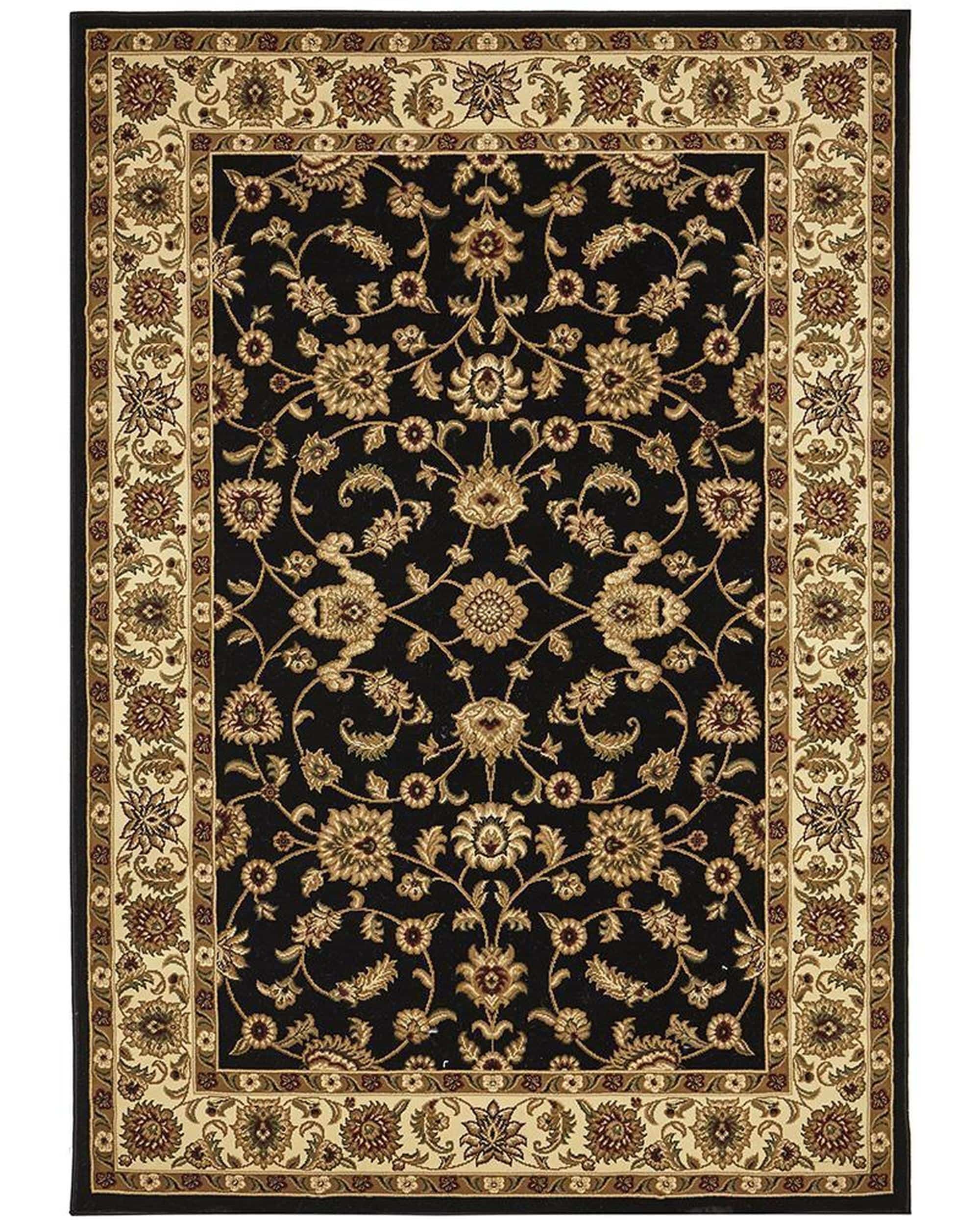 Rug Culture Rugs Sydney Collection Classic Rug Black with Ivory Border