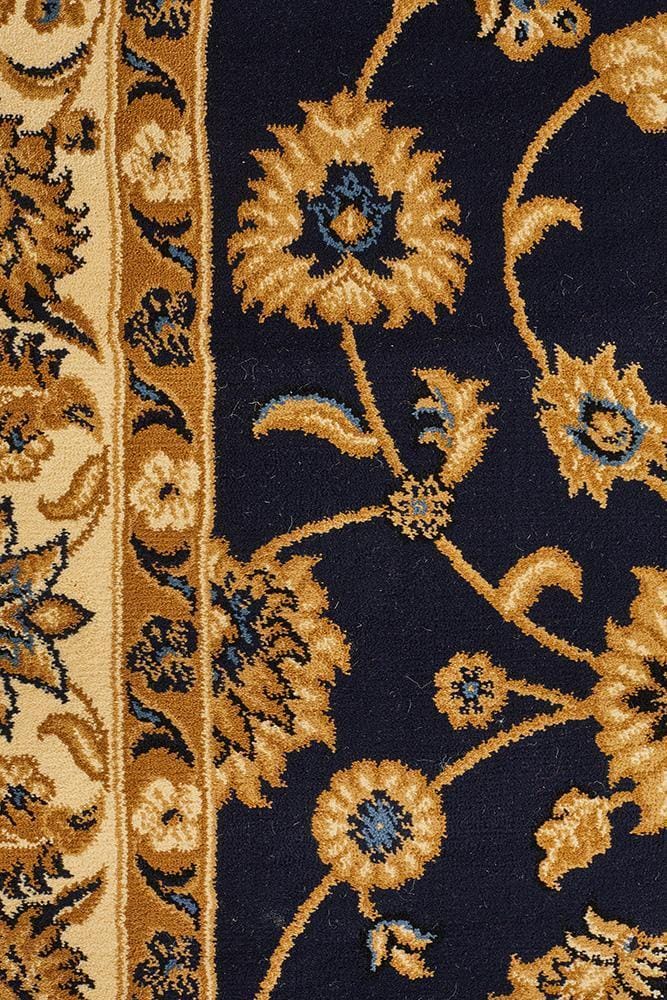 Rug Culture Rugs Sydney Collection Classic Rug Blue with Ivory Border