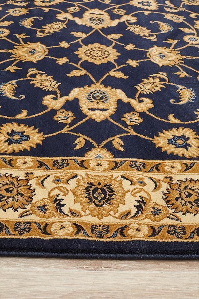 Rug Culture Rugs Sydney Collection Classic Rug Blue with Ivory Border