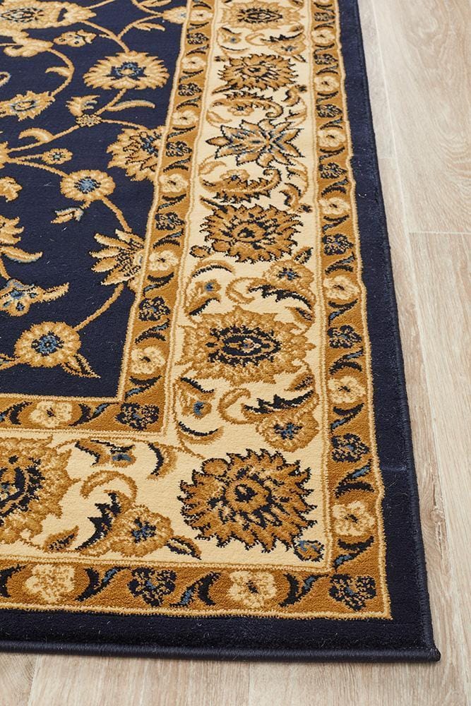 Rug Culture Rugs Sydney Collection Classic Rug Blue with Ivory Border
