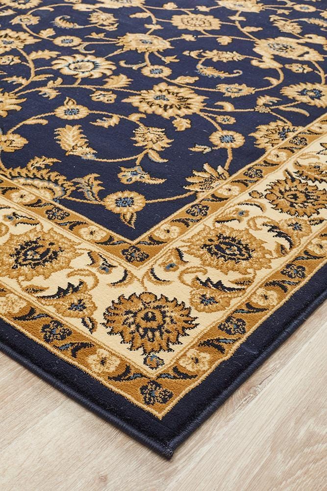 Rug Culture Rugs Sydney Collection Classic Rug Blue with Ivory Border