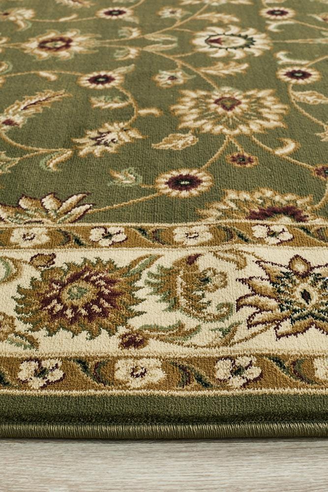 Rug Culture Rugs Sydney Collection Classic Rug Green with Ivory Border