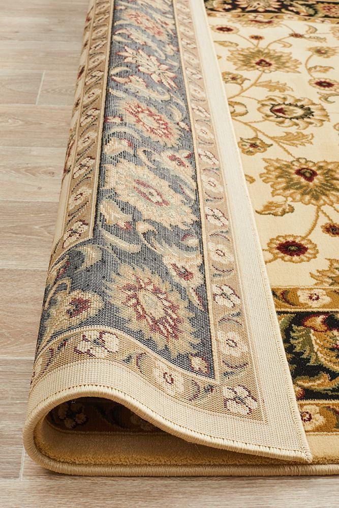 Rug Culture Rugs Sydney Collection Classic Rug Ivory with Black Border