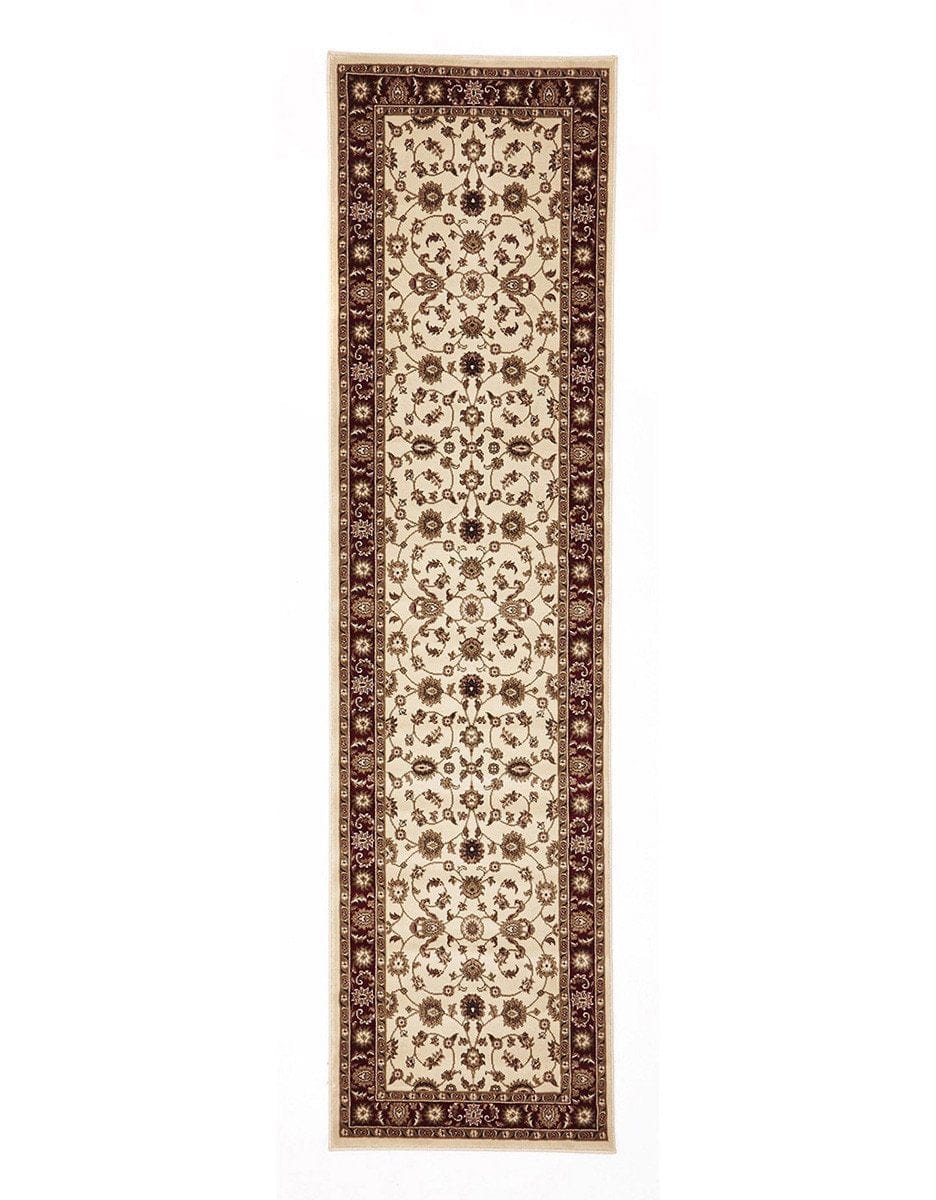 Rug Culture Rugs Sydney Collection Classic Rug Ivory with Red Border