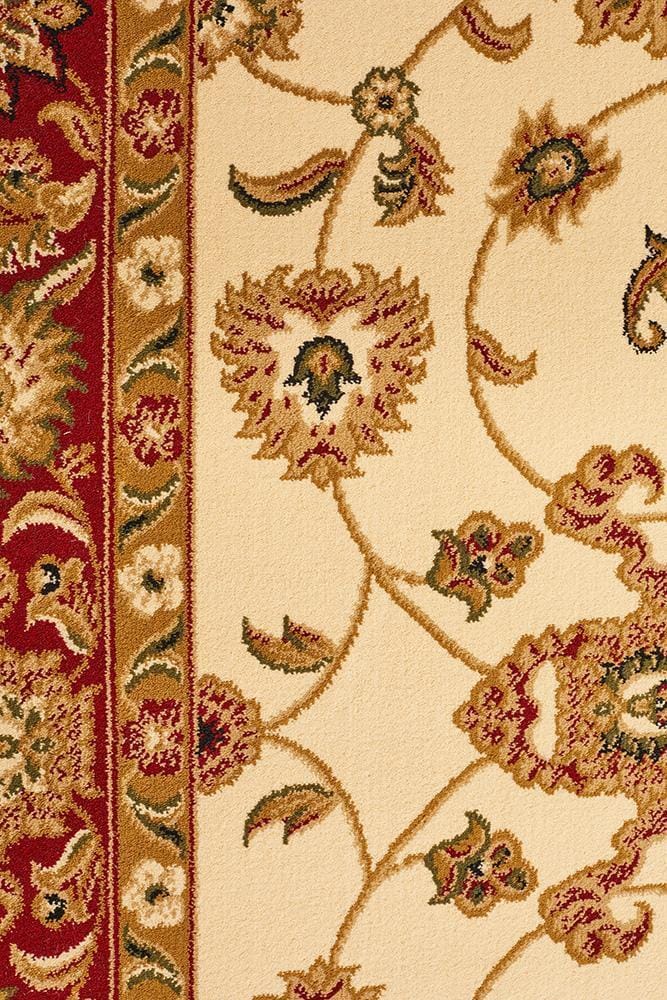 Rug Culture Rugs Sydney Collection Classic Rug Ivory with Red Border