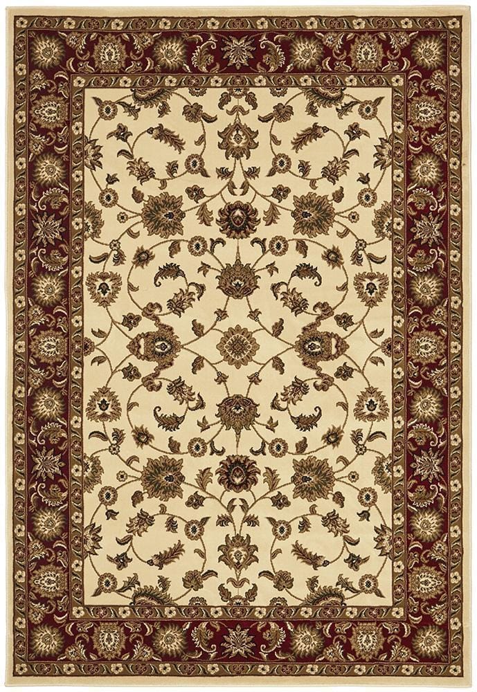 Rug Culture Rugs Sydney Collection Classic Rug Ivory with Red Border