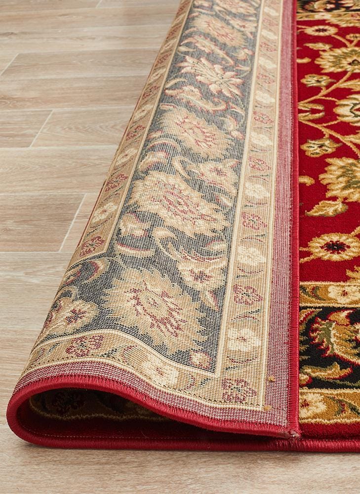 Rug Culture Rugs Sydney Collection Classic Rug Red with Black Border