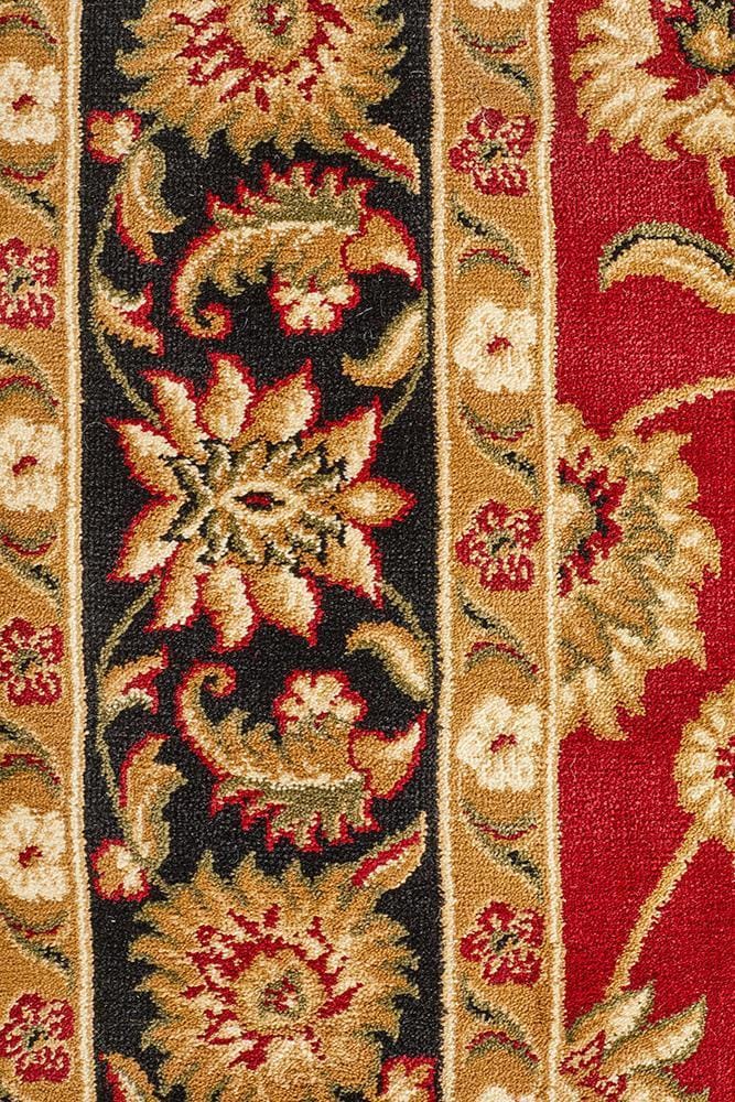 Rug Culture Rugs Sydney Collection Classic Rug Red with Black Border