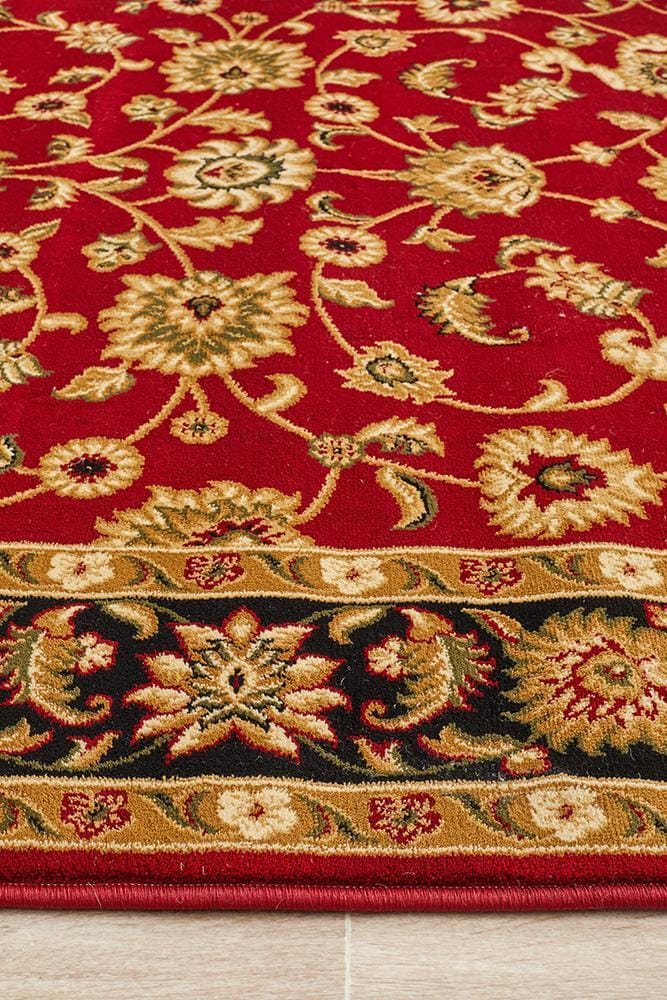 Rug Culture Rugs Sydney Collection Classic Rug Red with Black Border