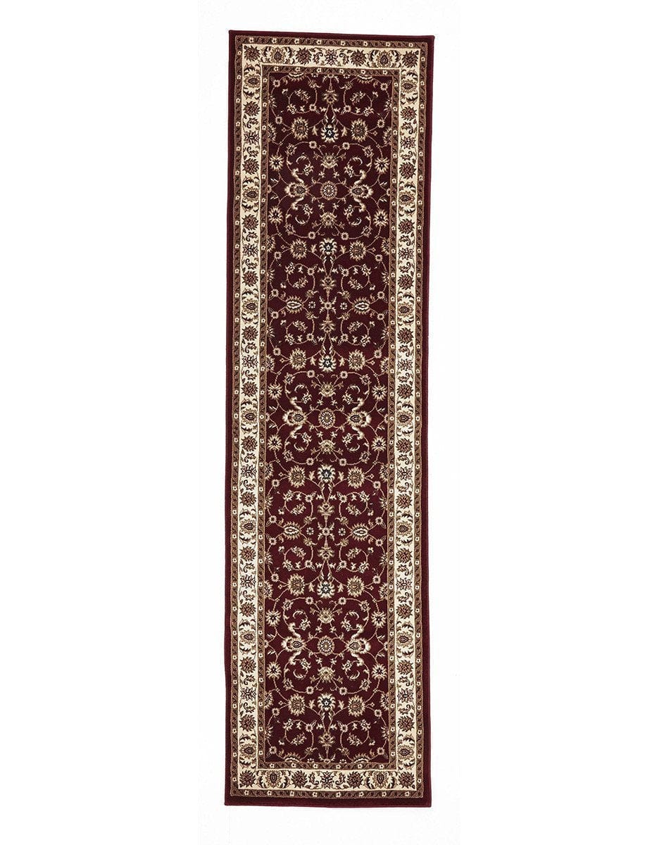 Rug Culture Rugs Sydney Collection Classic Rug Red with Ivory Border