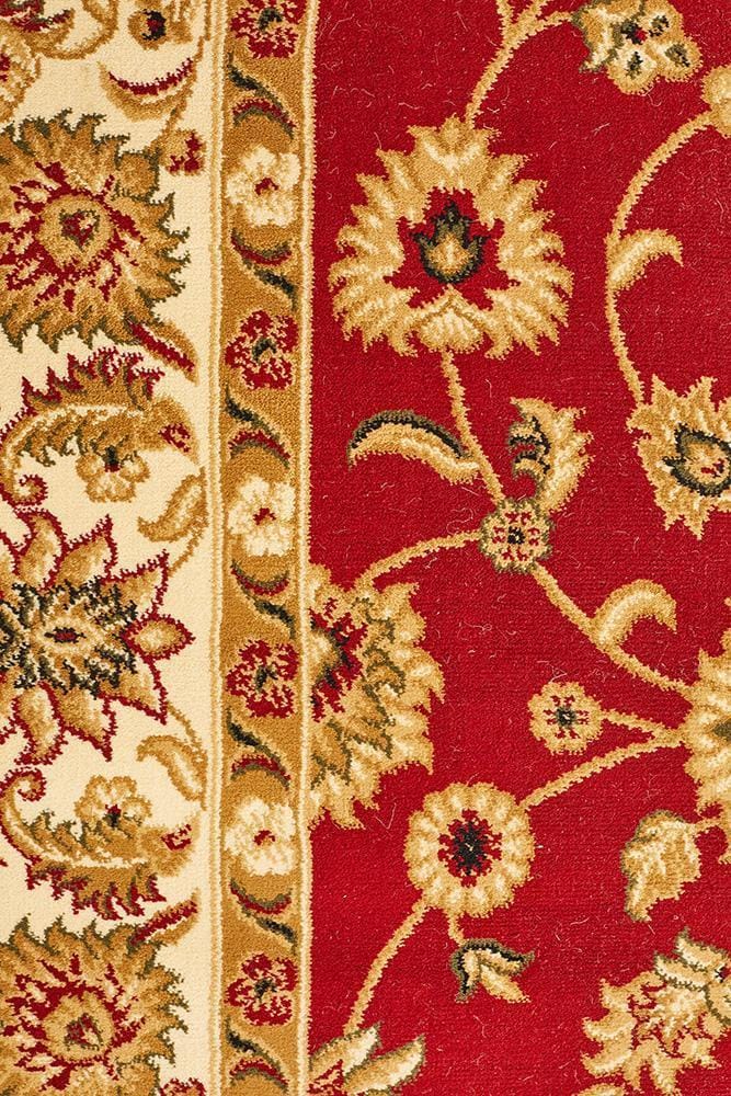 Rug Culture Rugs Sydney Collection Classic Rug Red with Ivory Border