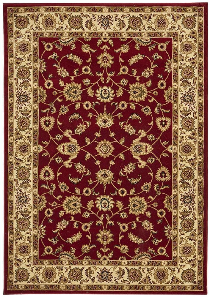 Rug Culture Rugs Sydney Collection Classic Rug Red with Ivory Border