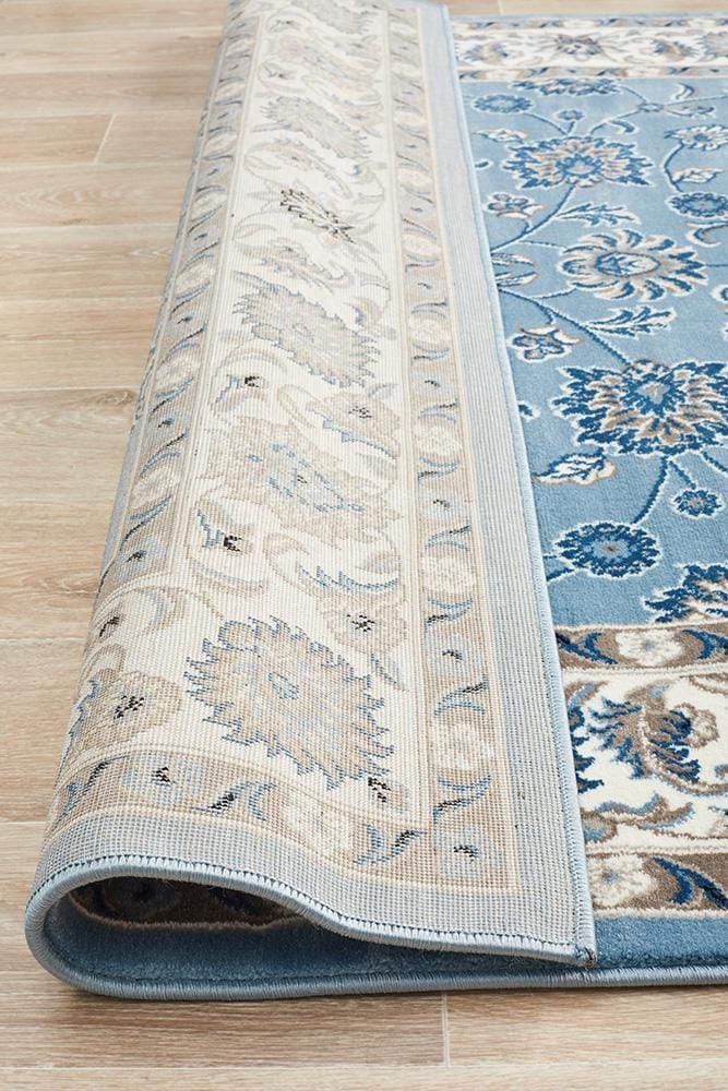 Rug Culture Rugs Sydney Collection Classic Rug Sky Blue with Blue Border