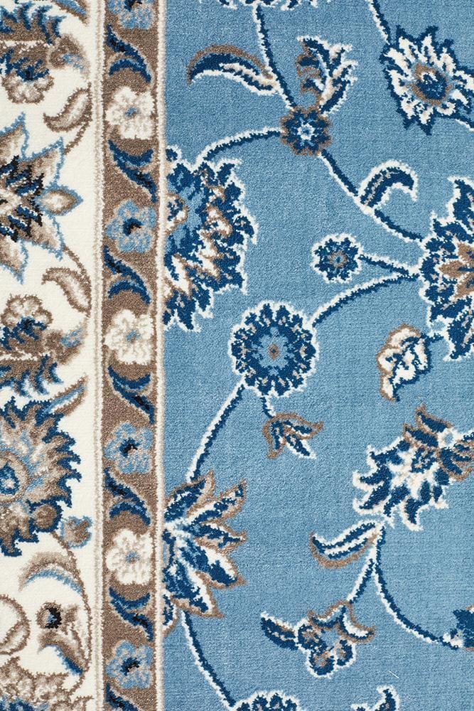 Rug Culture Rugs Sydney Collection Classic Rug Sky Blue with Blue Border