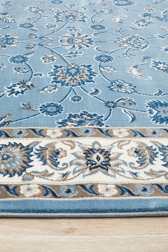 Rug Culture Rugs Sydney Collection Classic Rug Sky Blue with Blue Border