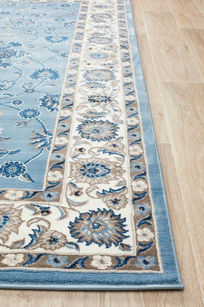 Rug Culture Rugs Sydney Collection Classic Rug Sky Blue with Blue Border