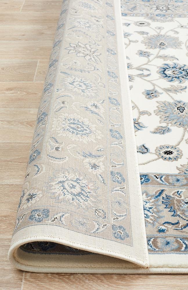 Rug Culture Rugs Sydney Collection Classic Rug White with Beige Border