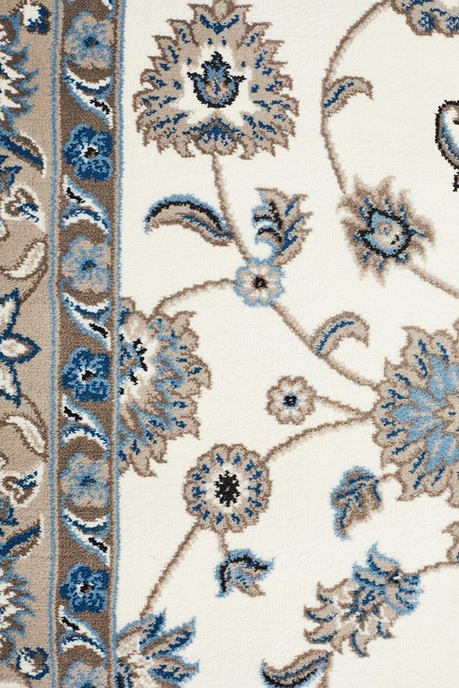 Rug Culture Rugs Sydney Collection Classic Rug White with Beige Border