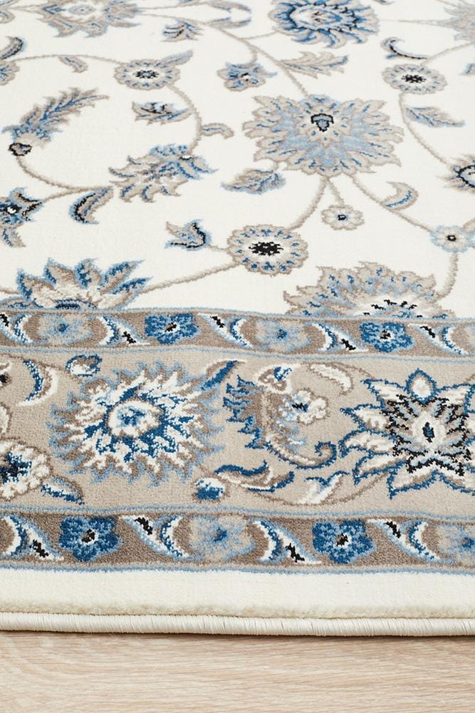Rug Culture Rugs Sydney Collection Classic Rug White with Beige Border
