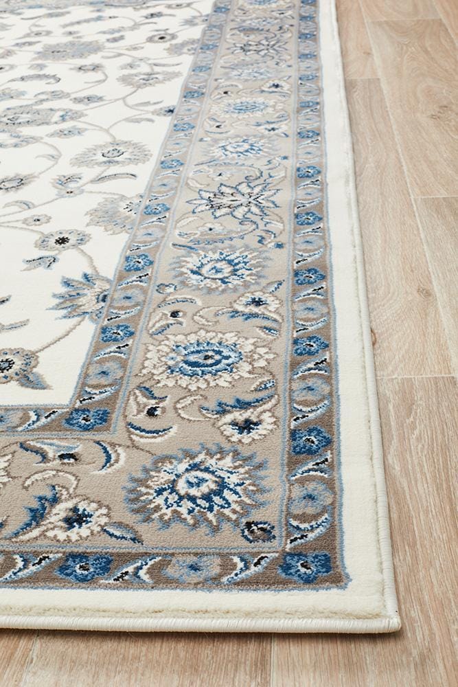 Rug Culture Rugs Sydney Collection Classic Rug White with Beige Border