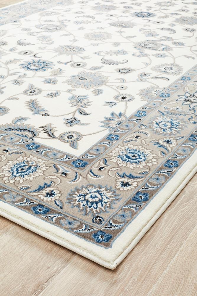 Rug Culture Rugs Sydney Collection Classic Rug White with Beige Border