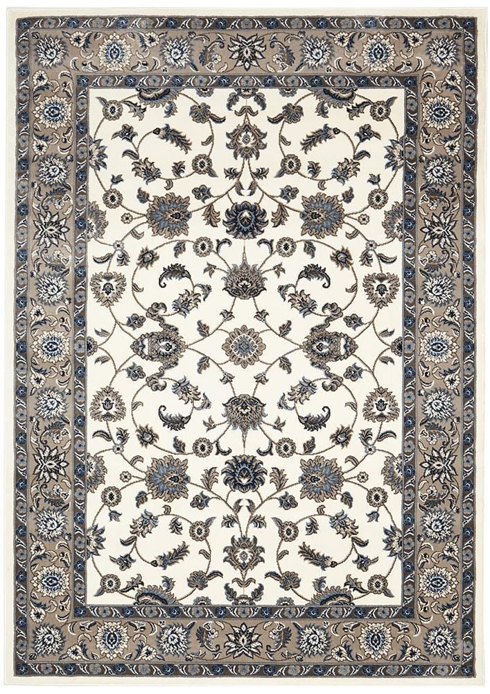 Rug Culture Rugs Sydney Collection Classic Rug White with Beige Border
