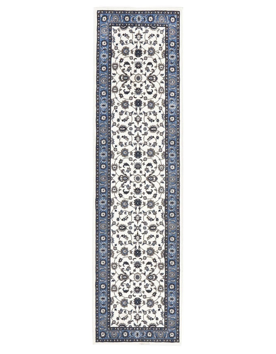 Rug Culture Rugs Sydney Collection Classic Rug White with Blue Border