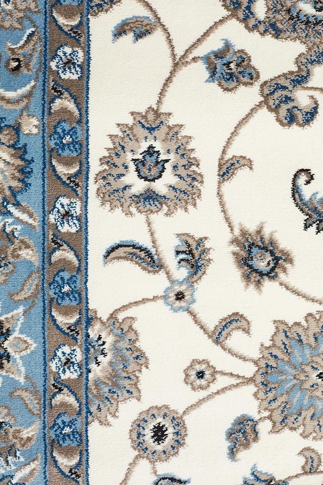 Rug Culture Rugs Sydney Collection Classic Rug White with Blue Border
