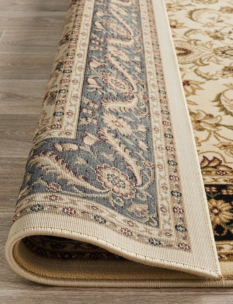 Rug Culture Rugs Sydney Collection Medallion Rug Ivory with Black Border