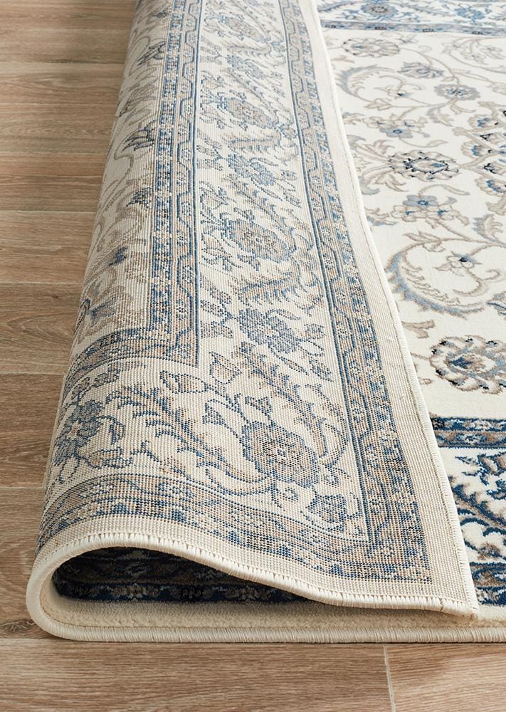 Rug Culture Rugs Sydney Collection Medallion Rug White with White Border