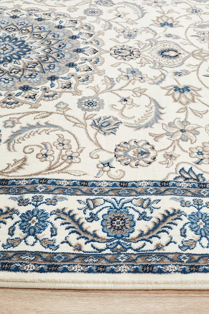 Rug Culture Rugs Sydney Collection Medallion Rug White with White Border