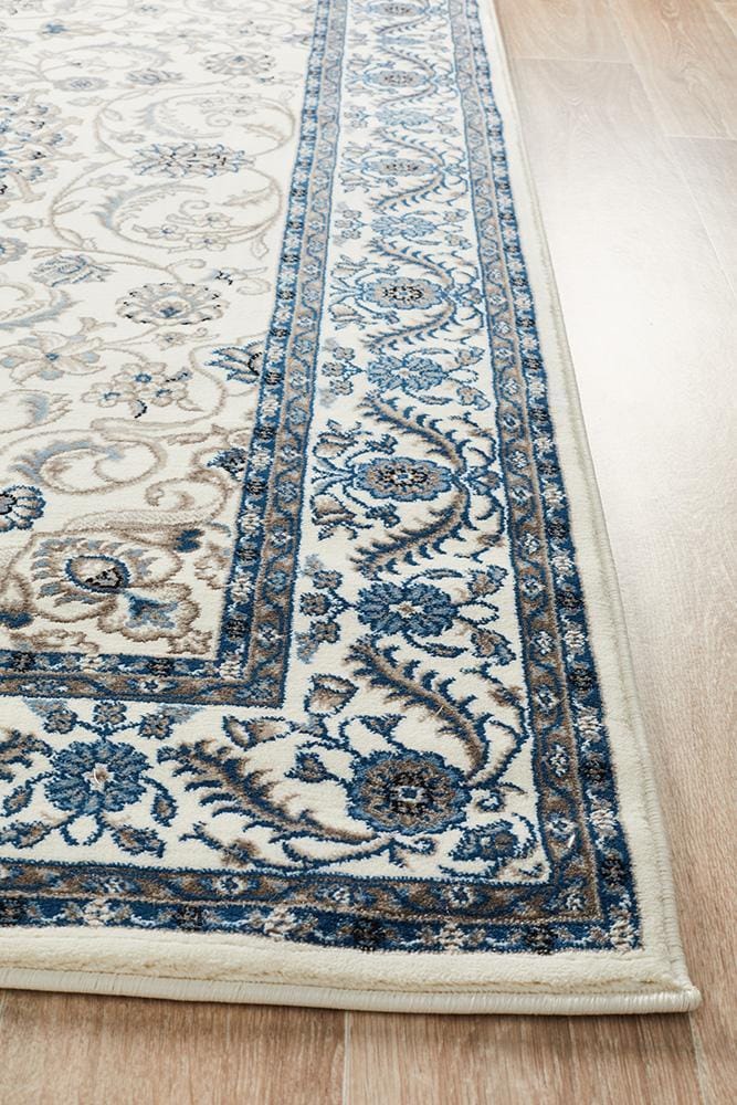 Rug Culture Rugs Sydney Collection Medallion Rug White with White Border