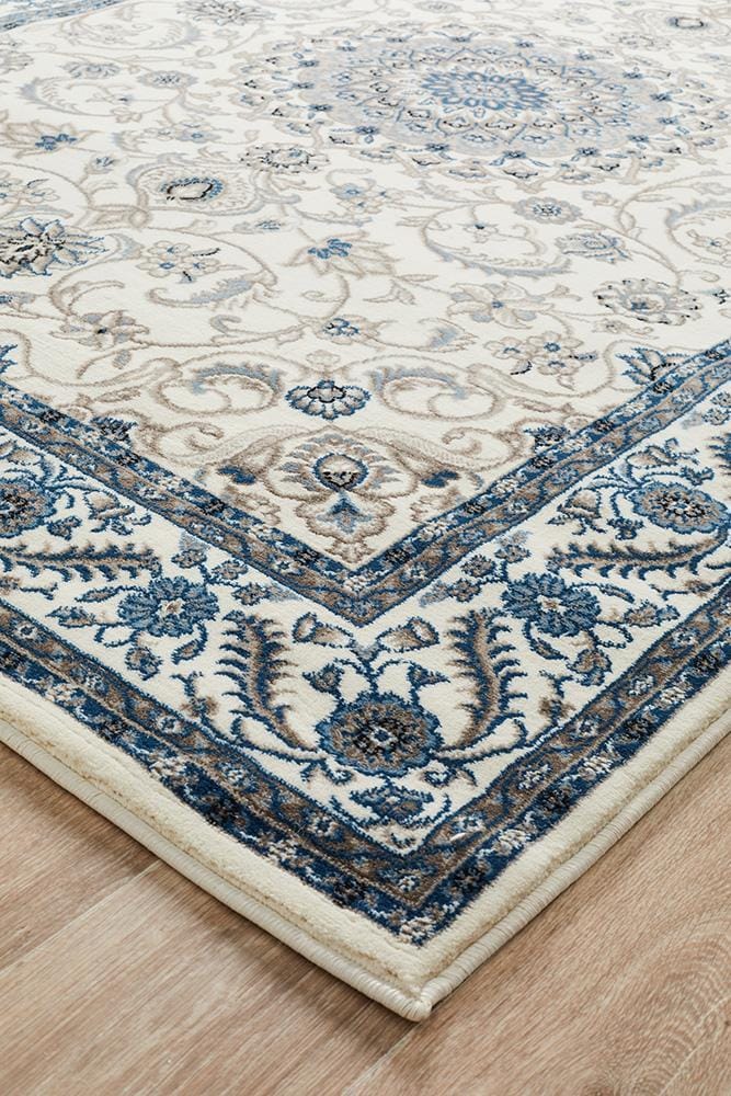 Rug Culture Rugs Sydney Collection Medallion Rug White with White Border