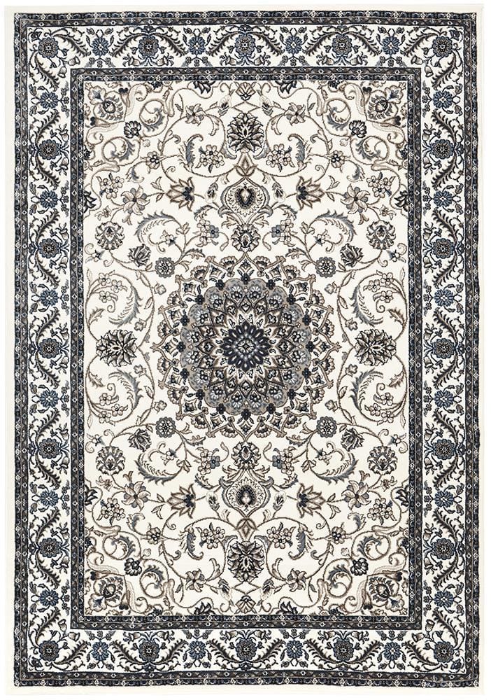 Rug Culture Rugs Sydney Collection Medallion Rug White with White Border