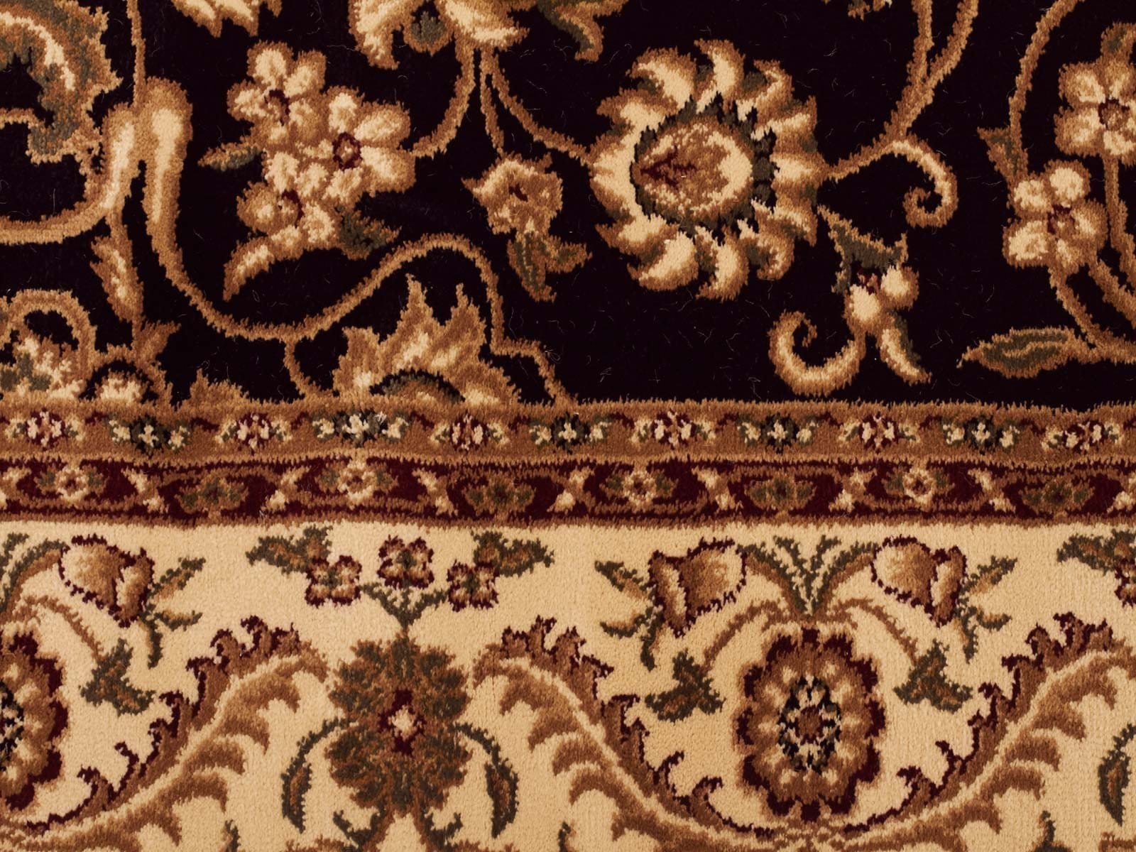 Rug Culture Rugs Sydney Medallion Runner Black with Ivory Border Runner Rug