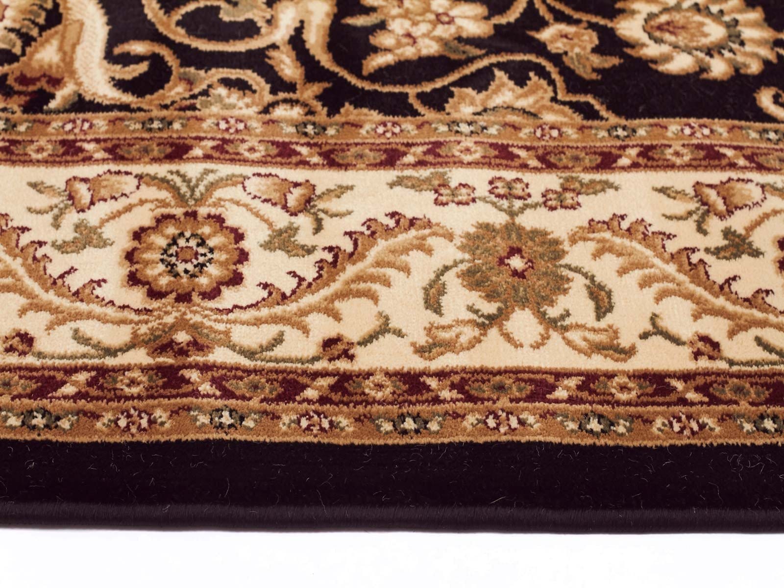 Rug Culture Rugs Sydney Medallion Runner Black with Ivory Border Runner Rug