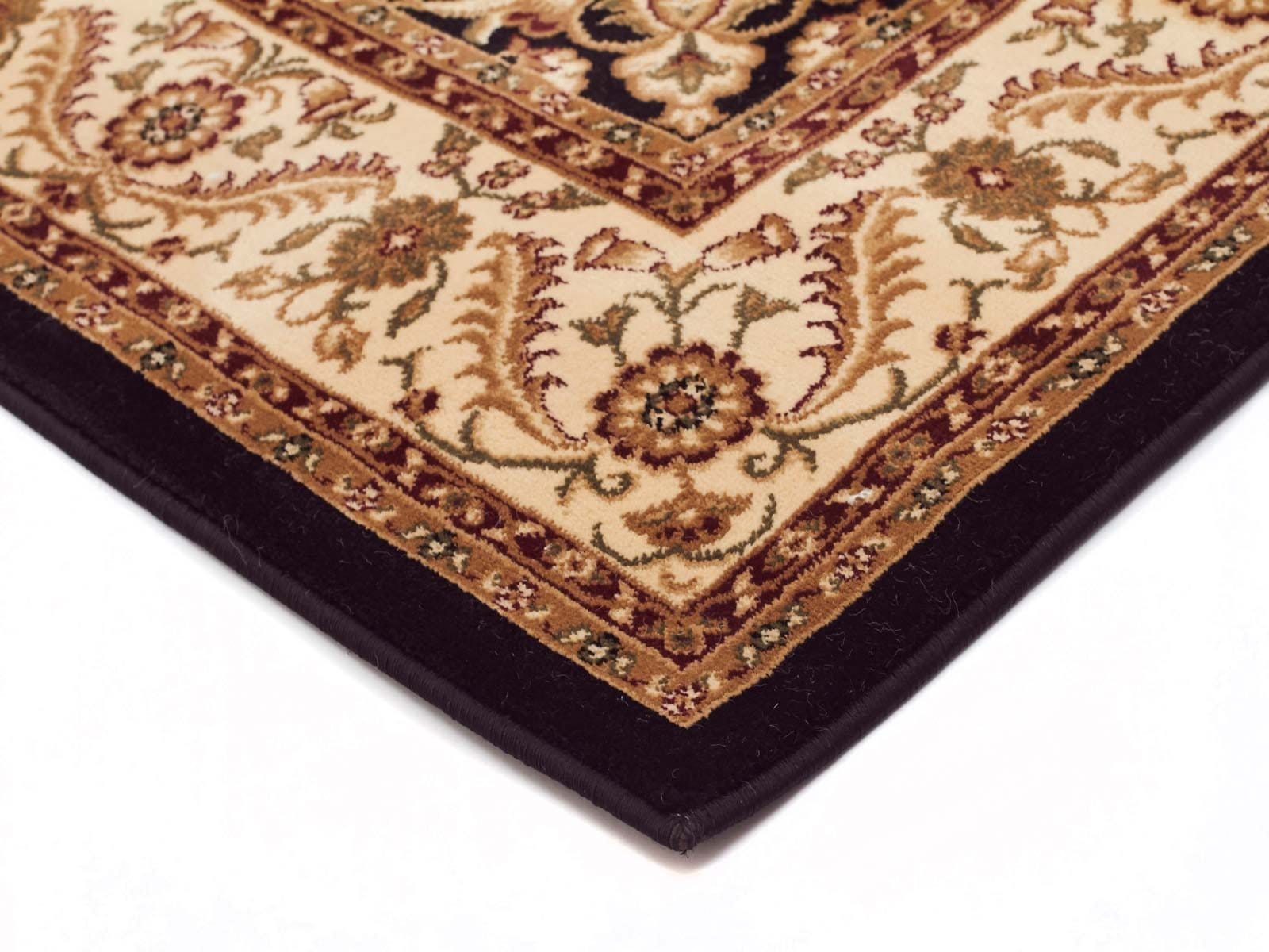 Rug Culture Rugs Sydney Medallion Runner Black with Ivory Border Runner Rug