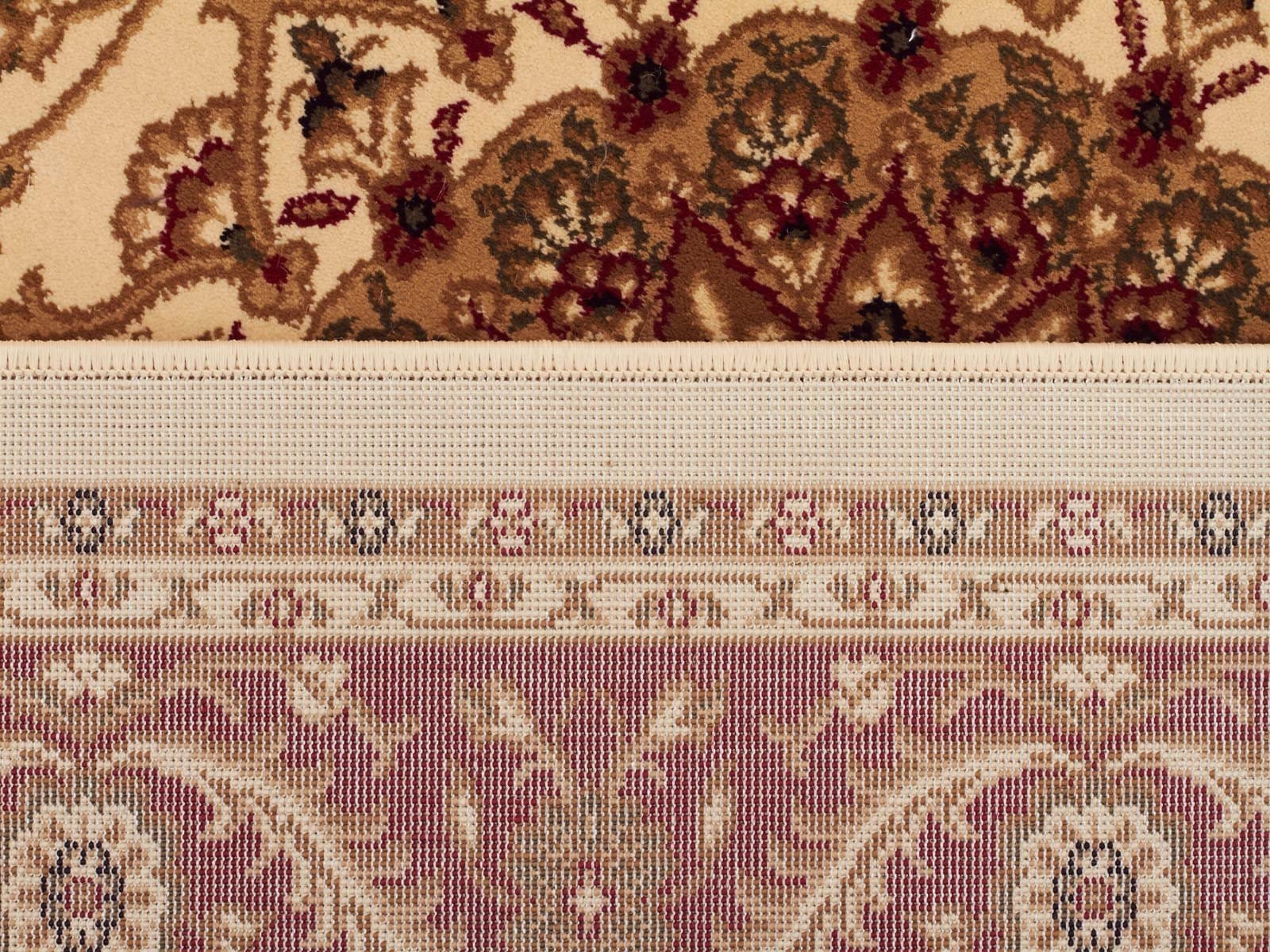 Rug Culture Rugs Sydney Medallion Runner Ivory with Red Border Runner Rug