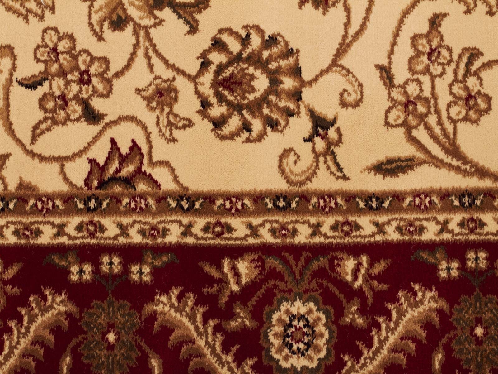 Rug Culture Rugs Sydney Medallion Runner Ivory with Red Border Runner Rug