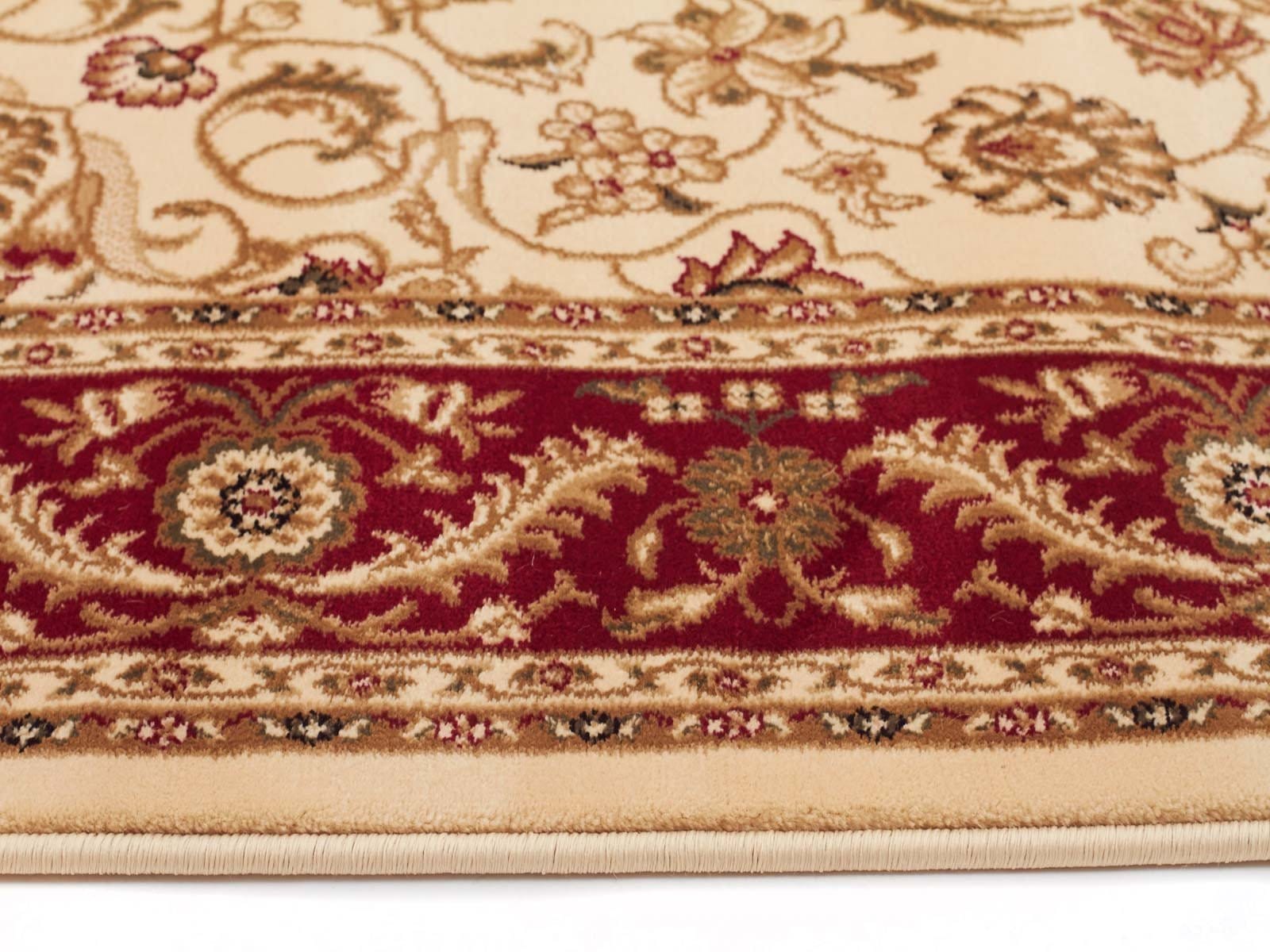 Rug Culture Rugs Sydney Medallion Runner Ivory with Red Border Runner Rug