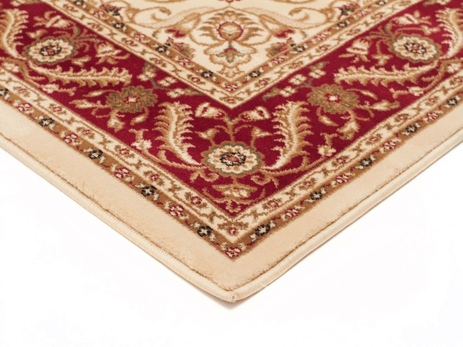 Rug Culture Rugs Sydney Medallion Runner Ivory with Red Border Runner Rug