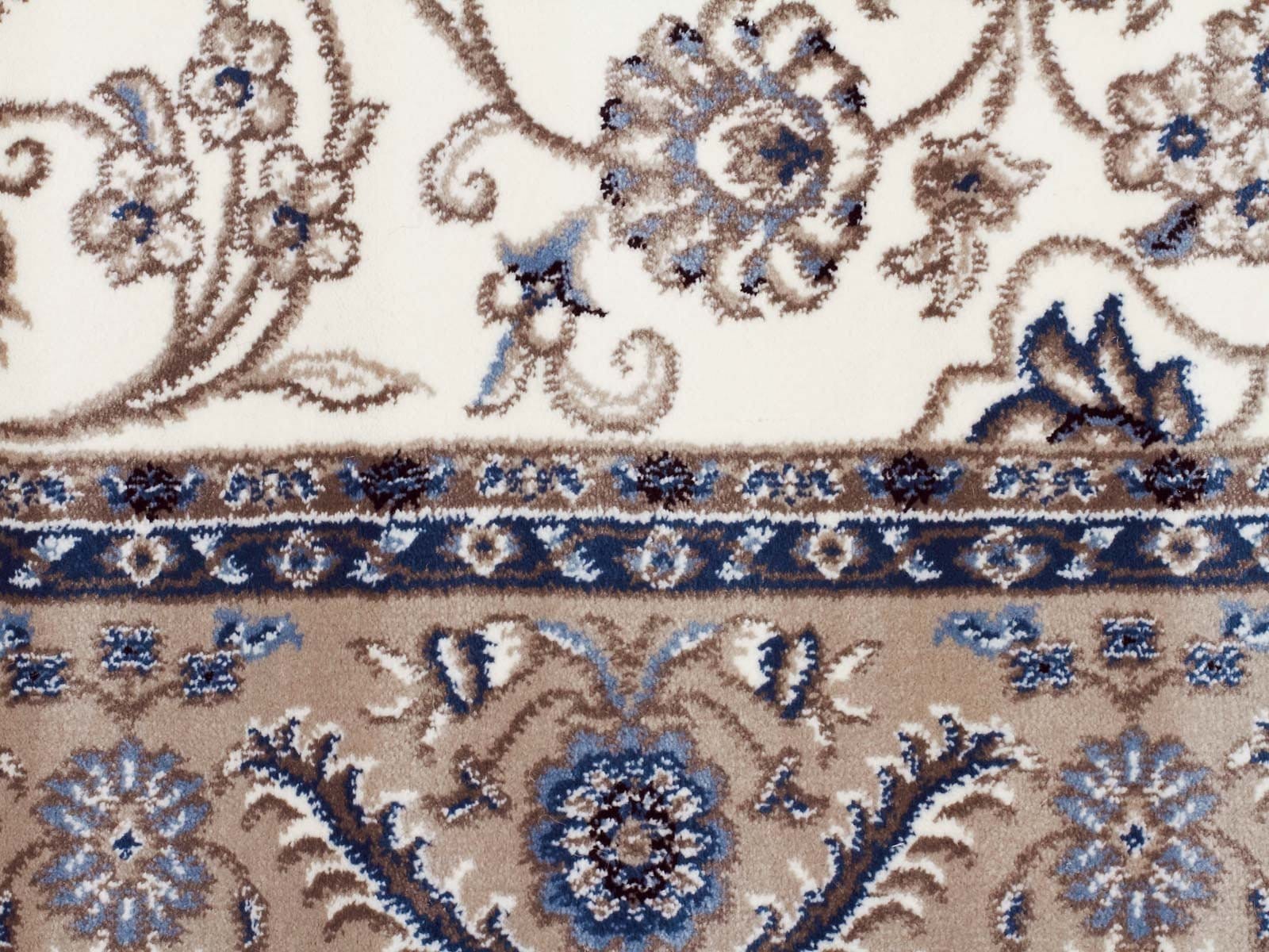 Rug Culture Rugs Sydney Medallion Runner White with Beige Border Runner Rug