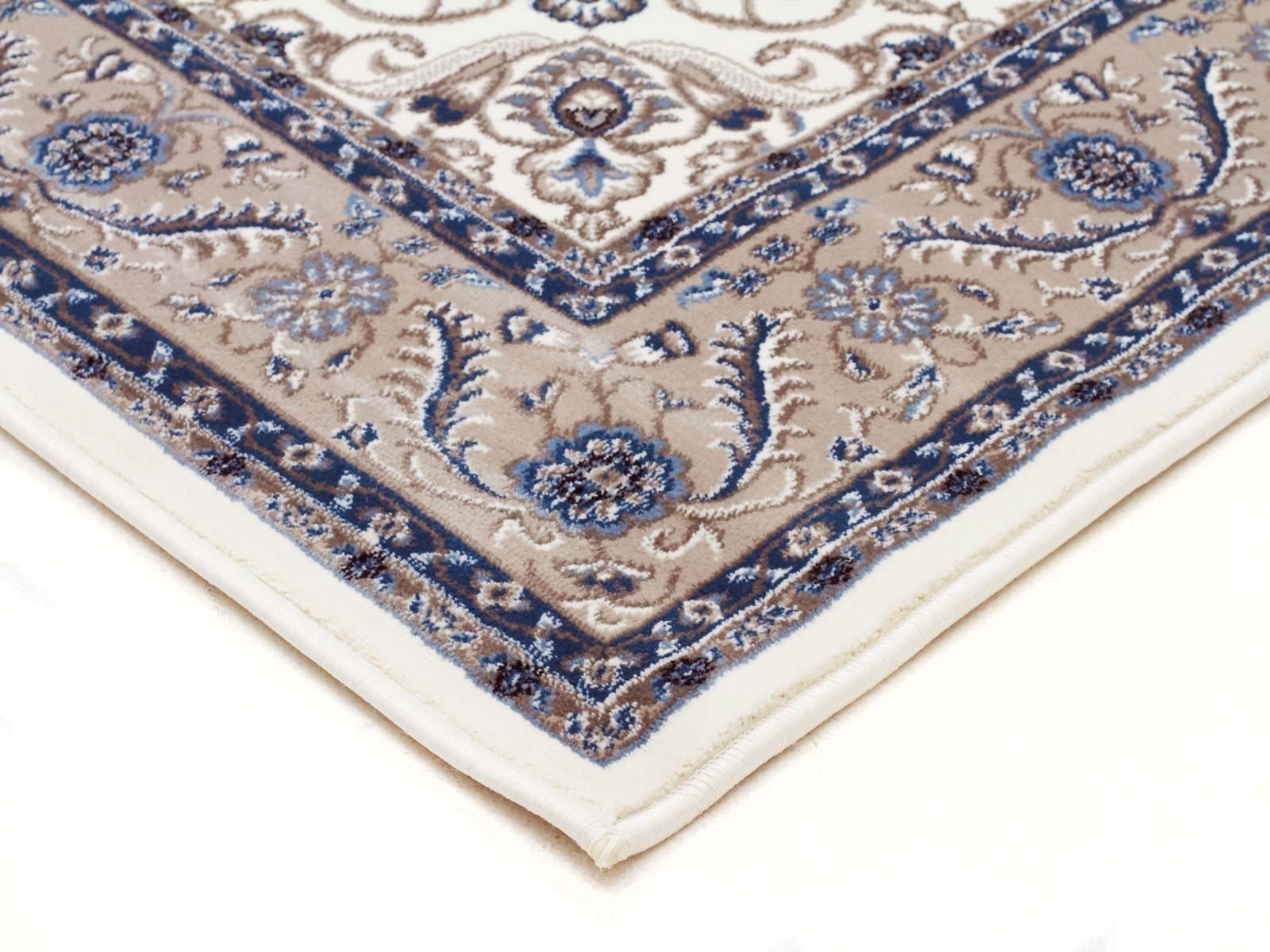 Rug Culture Rugs Sydney Medallion Runner White with Beige Border Runner Rug