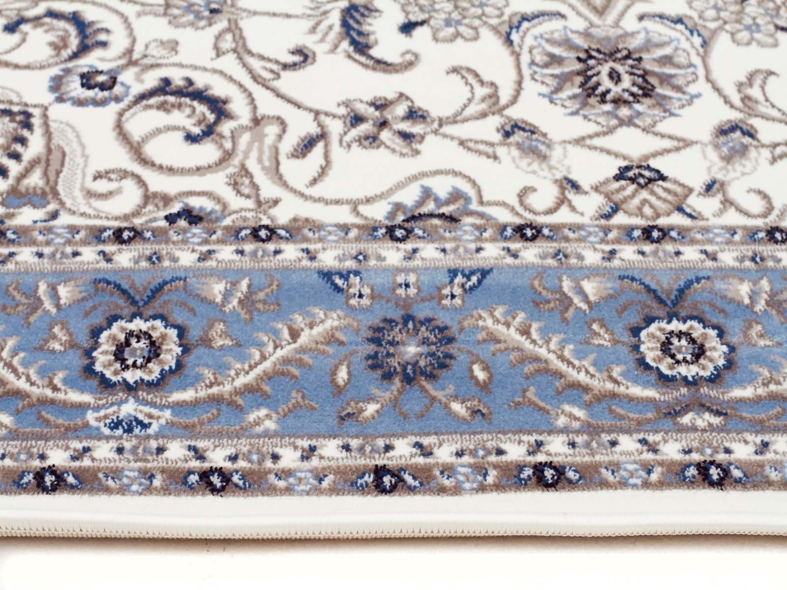 Rug Culture Rugs Sydney Medallion Runner White with Blue Border Runner Rug
