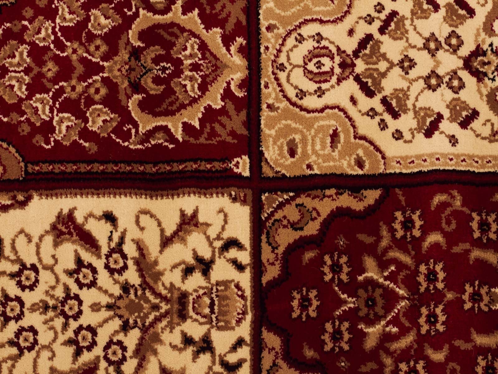 Rug Culture Rugs Sydney Panel Pattern Burgundy Ivory Runner Runner Rug