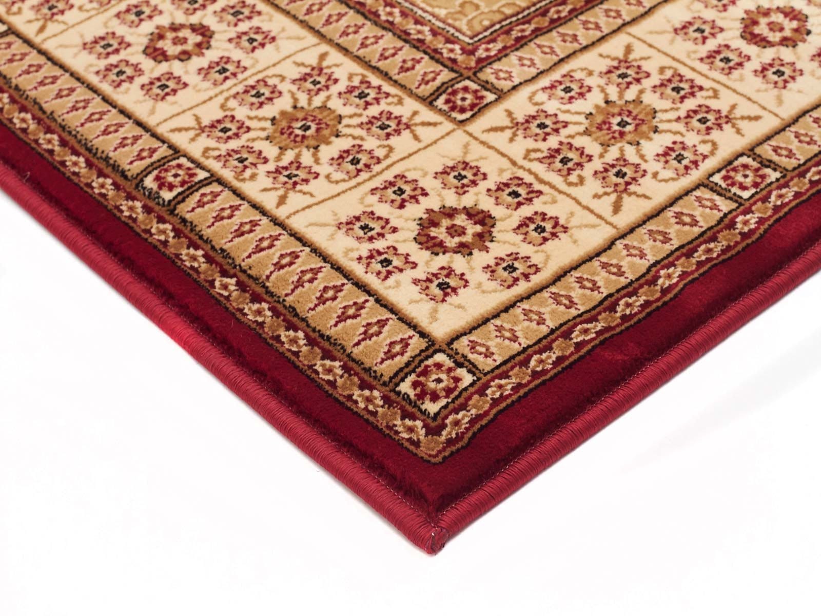 Rug Culture Rugs Sydney Panel Pattern Burgundy Ivory Runner Runner Rug