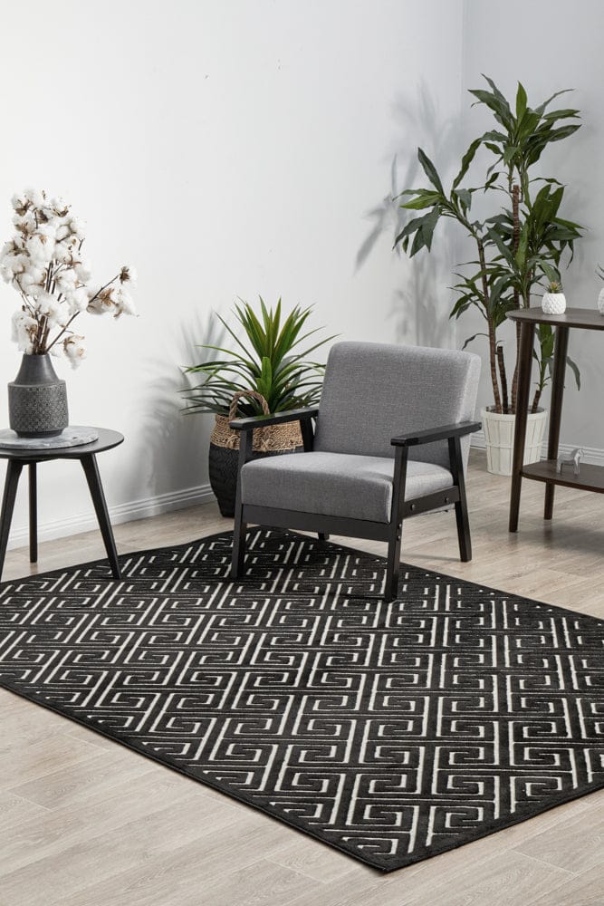 RUG CULTURE Rugs York Alice Black & Gold Rug