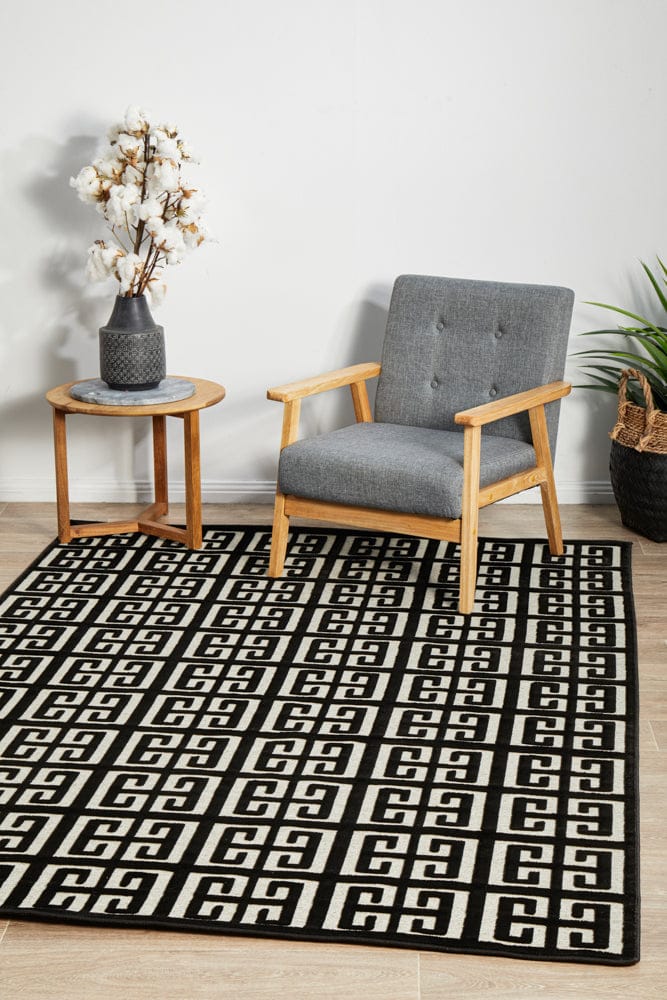 RUG CULTURE Rugs York Brenda Black & Gold Rug