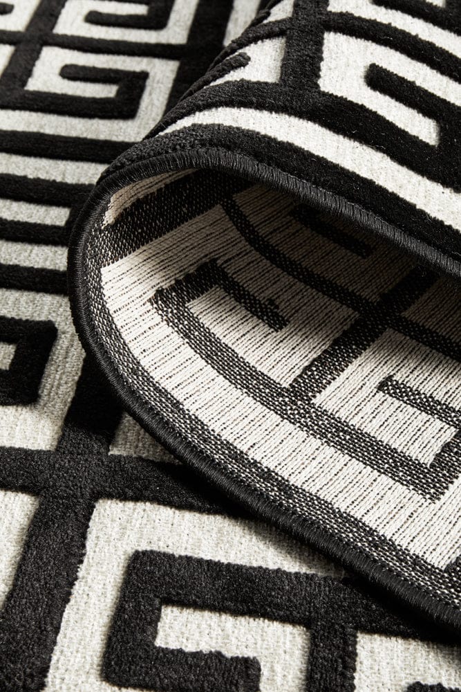 RUG CULTURE Rugs York Brenda Black & Gold Runner Rug
