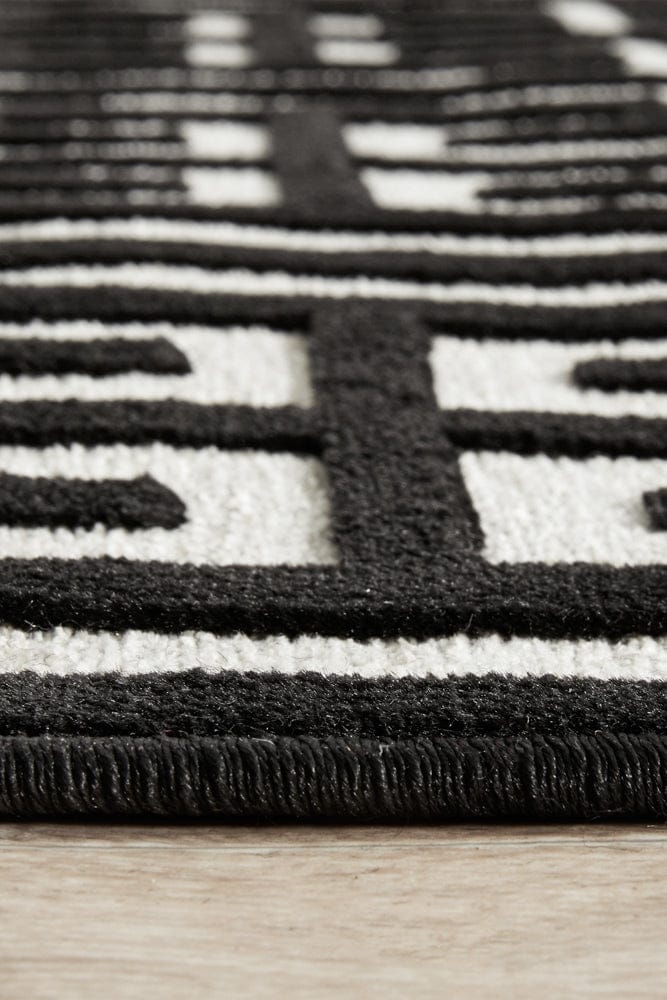 RUG CULTURE Rugs York Brenda Black & Gold Runner Rug